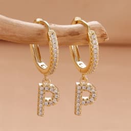 Nidin Hot Sale Initial A-Z Letters Mini Small Hoop Earrings Gold Color Zircon Jewelry Alphabet Fashion Christmas New Year Gift