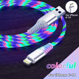 6A Glowing Cable Micro USB Type C Cable Fast Charging For Huawei iPhone 15 Pro Xiaomi USB C Data Cord Atmosphere lights Cable