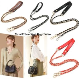 120cm Metal Bag Chains DIY Detachable Replacement Purse Belts Fashion PU Leather Straps for Handbags Shoulder Chain Accessories