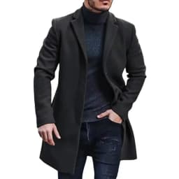 New Men's Coat Woolen Overcoat Windbreaker Solid Color Trench Autumn and Winter Outerwear Cardigan Jaqueta Masculina