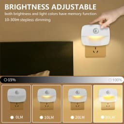 Motion Sensor LED Night Light Plug in Socket 3 Color Temperature Room Kitchen WC Hallway Human Infrared Induction Emergency Lamp