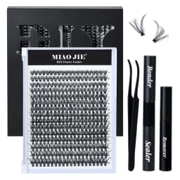 320PCS DIY Mix Clusters Kit 30D/40D Individual False Eyeashes Wispy Fluffy with Applicator Tools Self-Grafting At Home