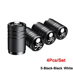 AUTCOAT 4Pcs/Set Car Tire Valve Caps Skull Wheel Valve Cap Auto Tyre Air Valve Stem Caps Dust Cover for Car Vehicles Styling