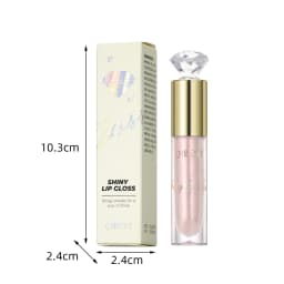 QIBEST 5 Colors Glitter Lip Gloss Long Lasting Diamond Pearlescent Metallic Liquid Lipstick Moisturizing Lip Glaze Tint Makeup