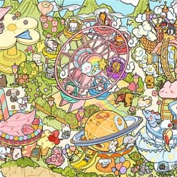 Plus Size Kawaii Cafeteria Amusement Park Scene Sticker DIY Scrapbooking Stacking Stickers Game Sticker Children's Festival Gift