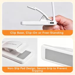 Rechargeable Clip Book Light Gift with Red Warm White Pink 3 Lighting Modes Flexible Gooseneck Eye-Care Clip Lamp Bedroom