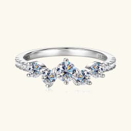Anziw Real S925 Ring Cluster Moissanite Sterling Silver Wedding Engagement Finger Rings Fashion Band for Women Fine Jewelry 925