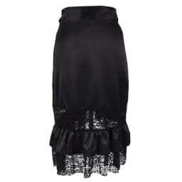Victorian Black Satin & Lace Floral Ruffles Steampunk Skirt Burlesque Vintage Sexy Skirts Womens Plus Size 6XL Gothic Clothing
