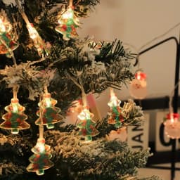 1pc LED Christmas Snowman & Xmas Tree & Santa Claus String Lights Battery Powered Christmas Fairy Atmosphere Hanging Lights