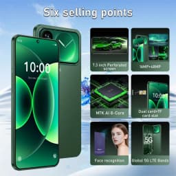 K-Touch Note 17 Pro Mobile Phones Smartphone Android 15 Global Version Cell phone 7.3 Inch Large Screen 16 + 48MP 22GB + 2TB 7800mAh Power Battery 5G Dual SIM Face Unlock WiFi GPS Cellphones For Men Women