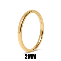 Smooth High Polish 8MM Stainless Steel Band Ring 18K Gold Plated Wide Finger Ring Minimalist Fashion Waterproof Jewelry