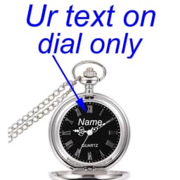 Customize With Your LOGO Name Text Classic Fashion 47MM Fob Chain Smooth Steel Polish Quartz Pocket Watch Mens Pendant Presents