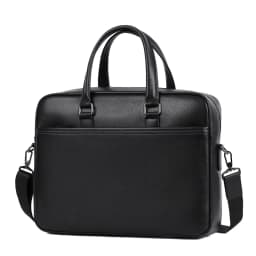 Double Zipper Men Bags Genuine Leather Men Briefcase Bag Business Leather Laptop Bag Shoulder Fashion Office Male Handbag Large