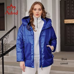 Astrid 2022 Down Jacket Women Winter Warm Parkas Hooded Loose Outerwear Quality Patchwork Fabric Women's jacket Female Clothing