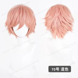 Anime Upgraded 32cm Short Flipped Ends Cosplay Wig Green Blue Purple Pink Man Women Heat Resistant Synthetic Hair
