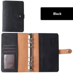 2024 New PU Leather Notebook A6 Binder DIY Planner Organizer 8 Zipper Pockets 12Pcs Budget Sheet 2Pcs French Alphabet Stickers