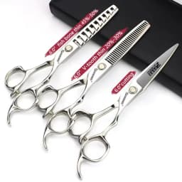 6 Inch Barber Specificlied Shears Professional Hairdressing Scissors Hairdresser Clippers Set Flat Thinning Hair Cutting Tools
