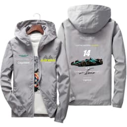 2026 New Aston Martin F1 Team Unisex Spring and Autumn Trench Coat, Casual and Stylish, Perfect for Streetwear and Parties