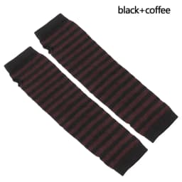 1 Pair Striped Soft Mitten Knitted Elbow Gloves Long Glove Fingerless Cotton Classic Wristband Arm Cover Sleeve For Women Girls
