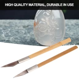 2Pcs Precision Wooden Handle Agate Burnisher Agate Material Wood Color Jewelry Polishing Tool Jewelry Tools Clay Craft