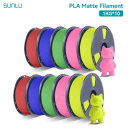 SUNLU 10Roll PLA Matte Filament 1.75mm 1kg Spool (2.2lbs) Smooth Matte Finish Neatly Wound Filament Fit Most FDM Printer