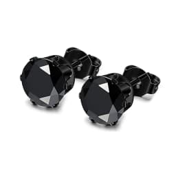 3-8mm Small Black Silver Color Earrings Stone CZ Crystal Ear Studs Surgical Steel Cubic Zirconia Helix Earring Women Accessories