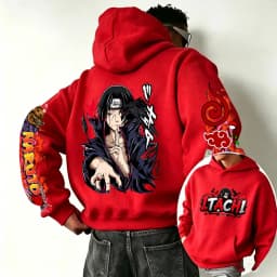 Naruto Uchiha Itachi 2026 Spring and Autumn New Cartoon Anime Harajuku Y2K Street Fashion Couple Hooded Sweatshirt