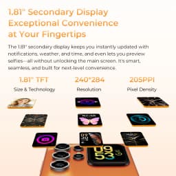 OUKITEL C72 Dual Screen Phone 6.88" HD+ 90Hz 1.81" Smart Secondary Display 64MP AI Camera 16GB RAM 128GB ROM 5150mAh Android 16