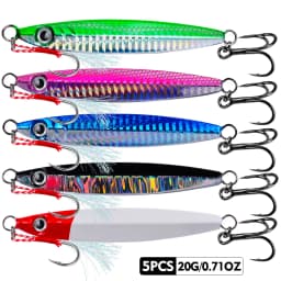 PROBEROS 5Pcs 3D Eyes Metal Jig Lure 10g 15g 20g 30g 40g 60g Bionic Bait Saltwater Shore Casting Fishing Lure Fishing Tackle