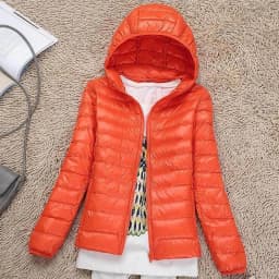 Women's Ultralight Thin down Jacket Quilted Coat Hooded Lightweight Silk Fiber Fill Fall Fashion Ladies' Premium Clothing