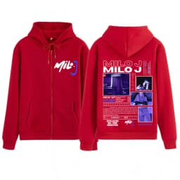 Rapper Milo J 166 Album 2025 Tour Merch Zipper Hoodie Men Women Fashion Loose Sweatshirt Long-sleeved High Quality Zip Up Jacket