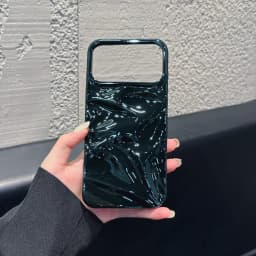 Luxury Electroplate Silvery 3D Wrinkle Phone Case For iPhone 17 16 15 14 13 12 Pro Max Plating Water Ripple Shockproof Cover