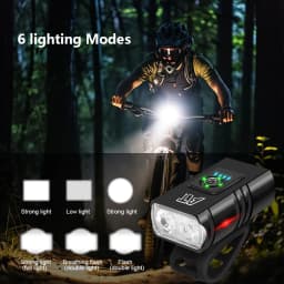 Bicycle Light T6 LED Bike Front Lamp 6 Modes Cycling Lantern Type-C Rechargeable MTB Bike Headlight Flashlight for Night Riding