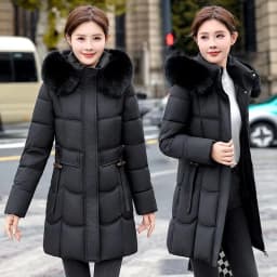 Women's Down Cotton Jacket 2025 Comfortable Elegant Ladies Winter Parka Coat Loose Temperament Lady Cotton Padded Outerwear
