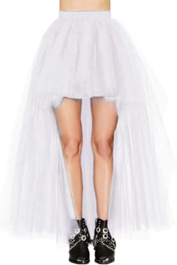 Women Tiered Short Skirts Fluffy Tulle Multi-layer High-Low Petticoat A Line Elastic Waist Underskirt Carnival Party Tutu Skirts
