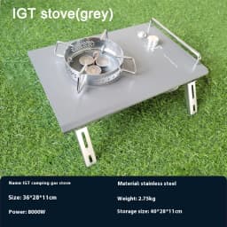 Lohascamping Lightweight Camping Folding Multifunctional IGT Table Roll Brazier Table Adjustable Leg Desktop Burner BBQ Table