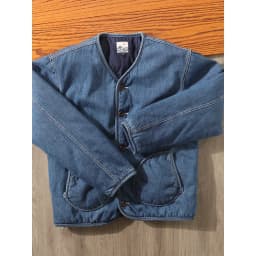 Thickened Cotton Jacket Men's Winter New Style Warm Loose Outerwear Japanese Simple Retro Collarless Trendy Brand Cotton Coat