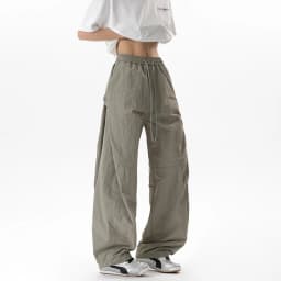 Ice Silk Joggers Pants Men Summer Trendy Brand Loose Straight Wide-leg Thin Trousers Man Breathable Quick-dry Slacks Long Pants
