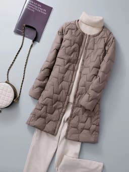 White Duck down Jacket Collarless Women's Mid-Length Coat round Neck Inner plus Size Elderly Mothers Spring Fashion