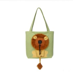 New Small Lion Cat Bag Shoulder Bag Diagonal Cross Handbag Small Kind Dog Animal Cartoon Canvas Pet Bag Ladies' And Children Bag