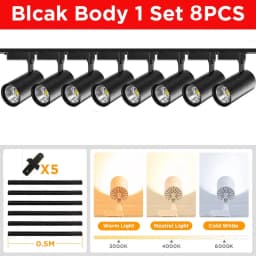 Led Track Light COB 220V Full Set Led Spot Track Lighting Rail Lamp for Living Room Clothing Store Bedroom Track Ceiling Lamp
