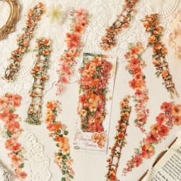 10 Pcs Vintage Rose Plant PET Sticker Pack for Junk Journal Scrapbooking Aesthetic Diary Deco School Account Stationery Stickers