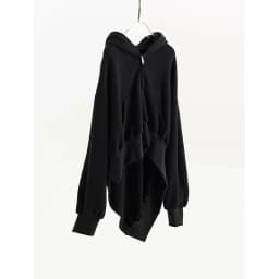 Irregular Sweatshirt~ Black Hooded Sweatshirt Women's Jacket, All-Cotton, Loose Fit, Casual, Slimming, New Autumn Style