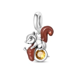 925 Silver Color Fashion Squirrel Maple Leaf Honey Autumn Series Charms Bead Fit 3mm 925 Original Bracelets Fine DIY Jewelry