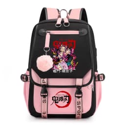 Kids Anime School Backpack Demon Slayer Pattern Casual Daypack for Girls Students Book Bag