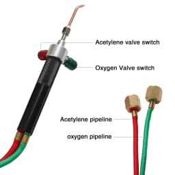 Micro Mini Gas Torch for Jewelry Welding and Soldering Kit with 5 Weld Tips for Oxygen Cylinders and Hoses (Acetylene)