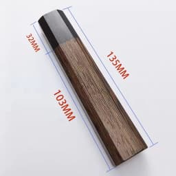 1piece Japanese Style Octagonal Handle for Kitchen Knife Handle,Wenge Wood + Ebony Wood Knife Handle, Fish Raw Knife Handle