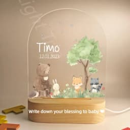 Customized Baby Birth Night Light Personalized Name Animal Bear Bunny Rabbit with USB Lamp for Bedroom Birthday Christmas Gift
