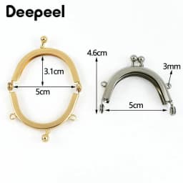 2/5Pcs Deepeel 5cm Metal Frame Kiss Clasp Lock for Mini Purse Handbag Wallet Smooth Handle DIY Handmade Bags Handware Accessory