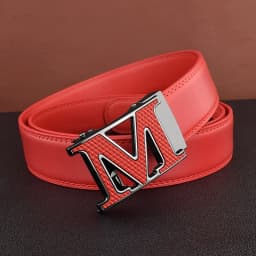 High Quality M Letter White Men Designer Shapes Luxury Brand Automatic Belt Buckle Cow Cow Cow Wait Blood Die